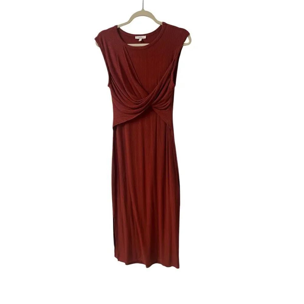 Joie maxi dress sleeveless maroon color size small